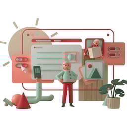 Animated images which illustrate insights and analytics in normal businesses.